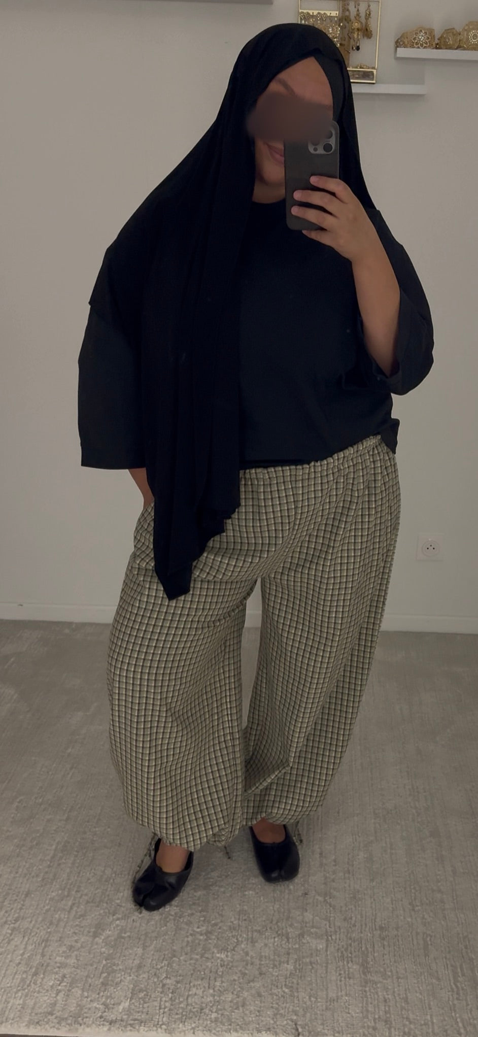 Pantalon ballon à carreaux