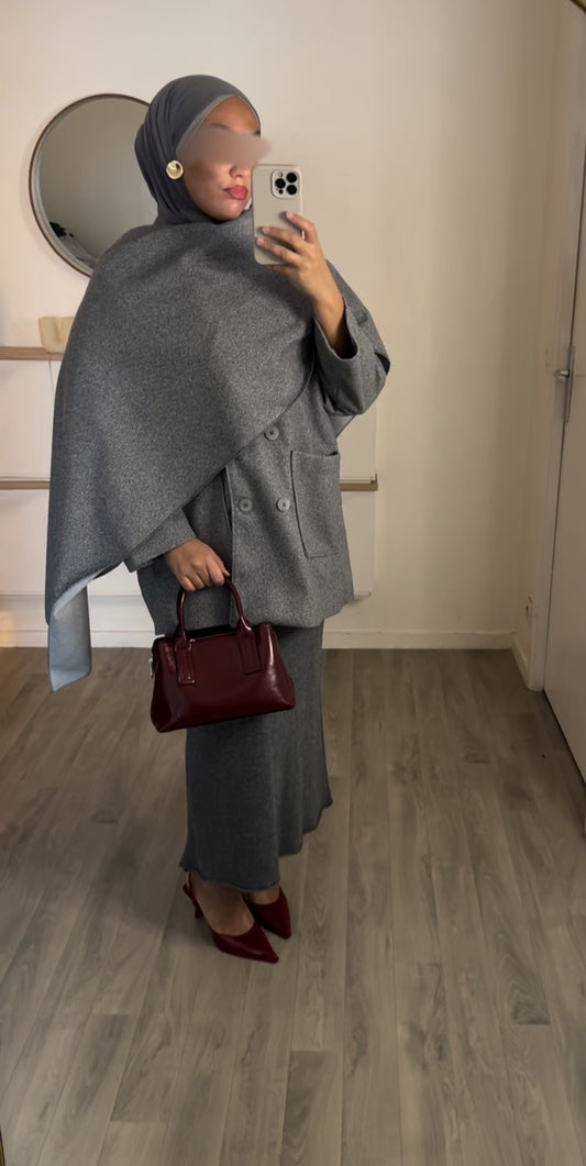 Manteau court à écharpe