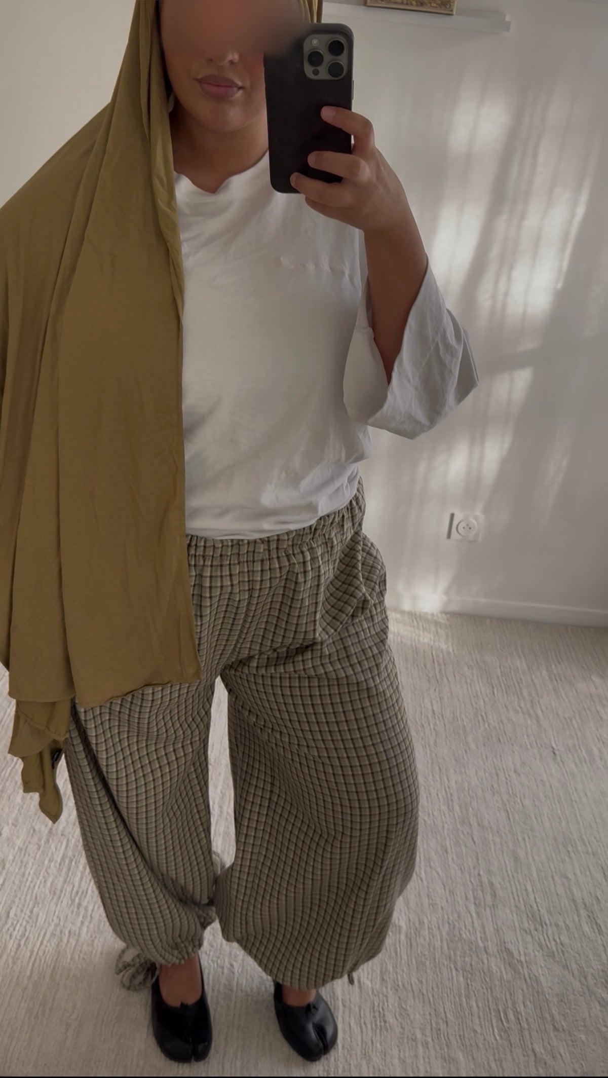 Pantalon ballon à carreaux